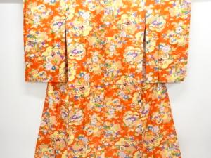 アンティーク　草花に毬・鼓模様長襦袢